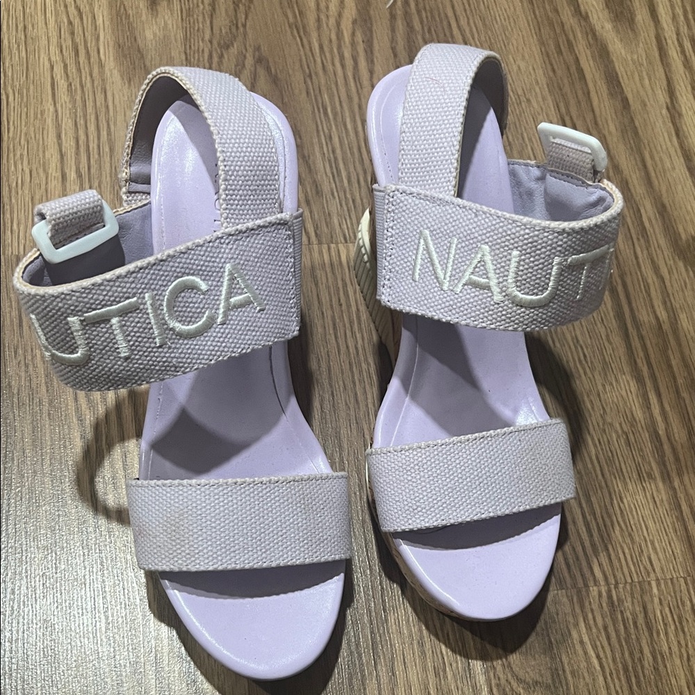 Nautica Pastel Lavender Platform Strap Sandals